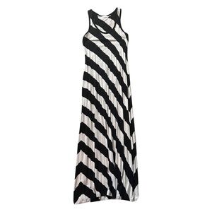Chic Black and White Tie-Dye Maxi Dress - Size 8